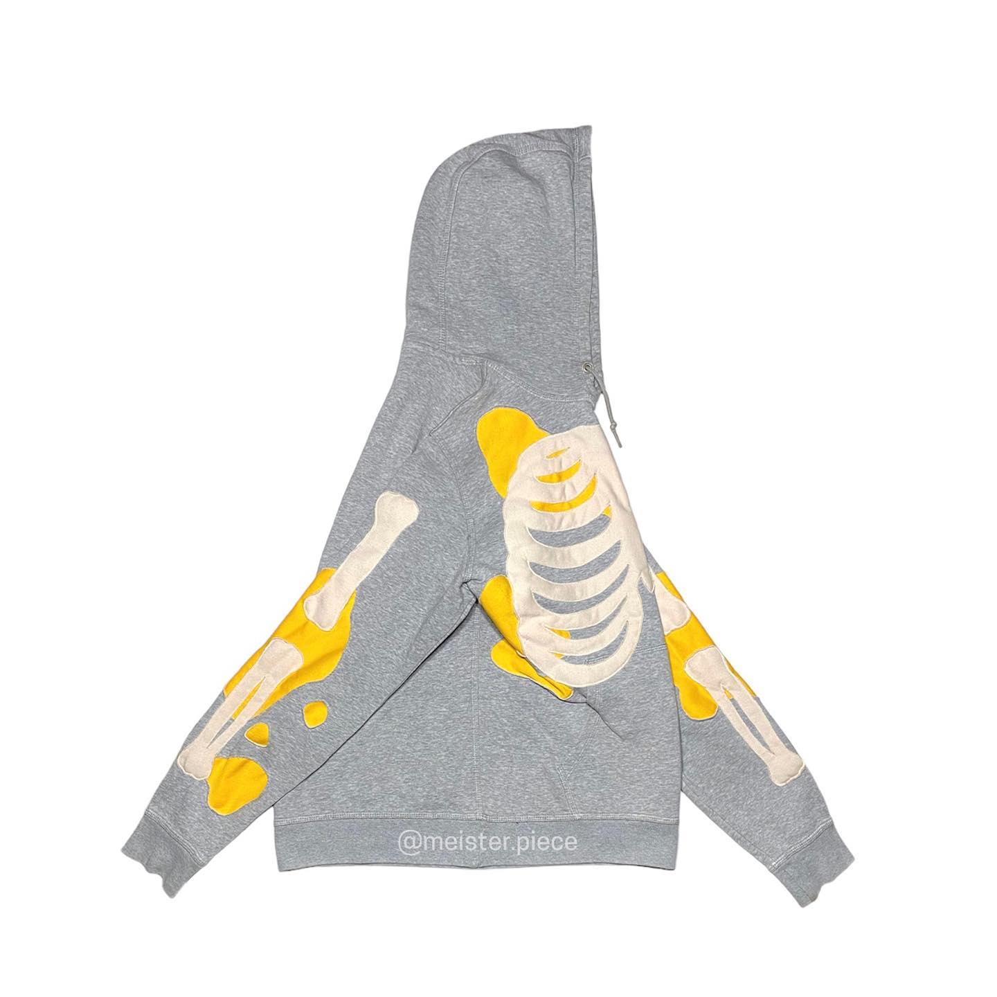 Reworked Nike Skeleton Scratch Hoodie Gray/Yellow