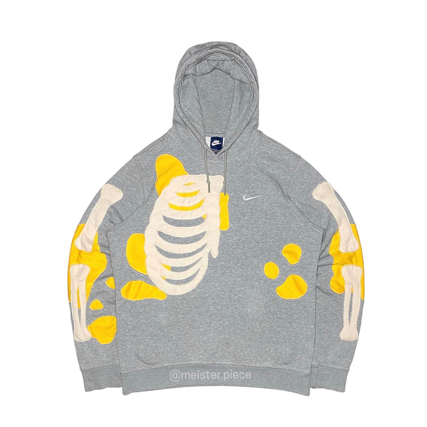 Reworked Nike Skeleton Scratch Hoodie Gray/Yellow