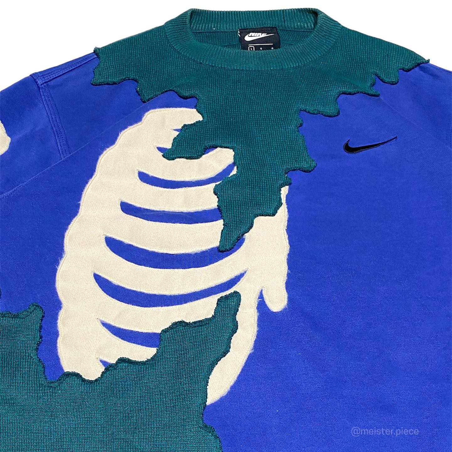 Reworked Nike Skeleton Scratch Sweatshirt Green/Blue