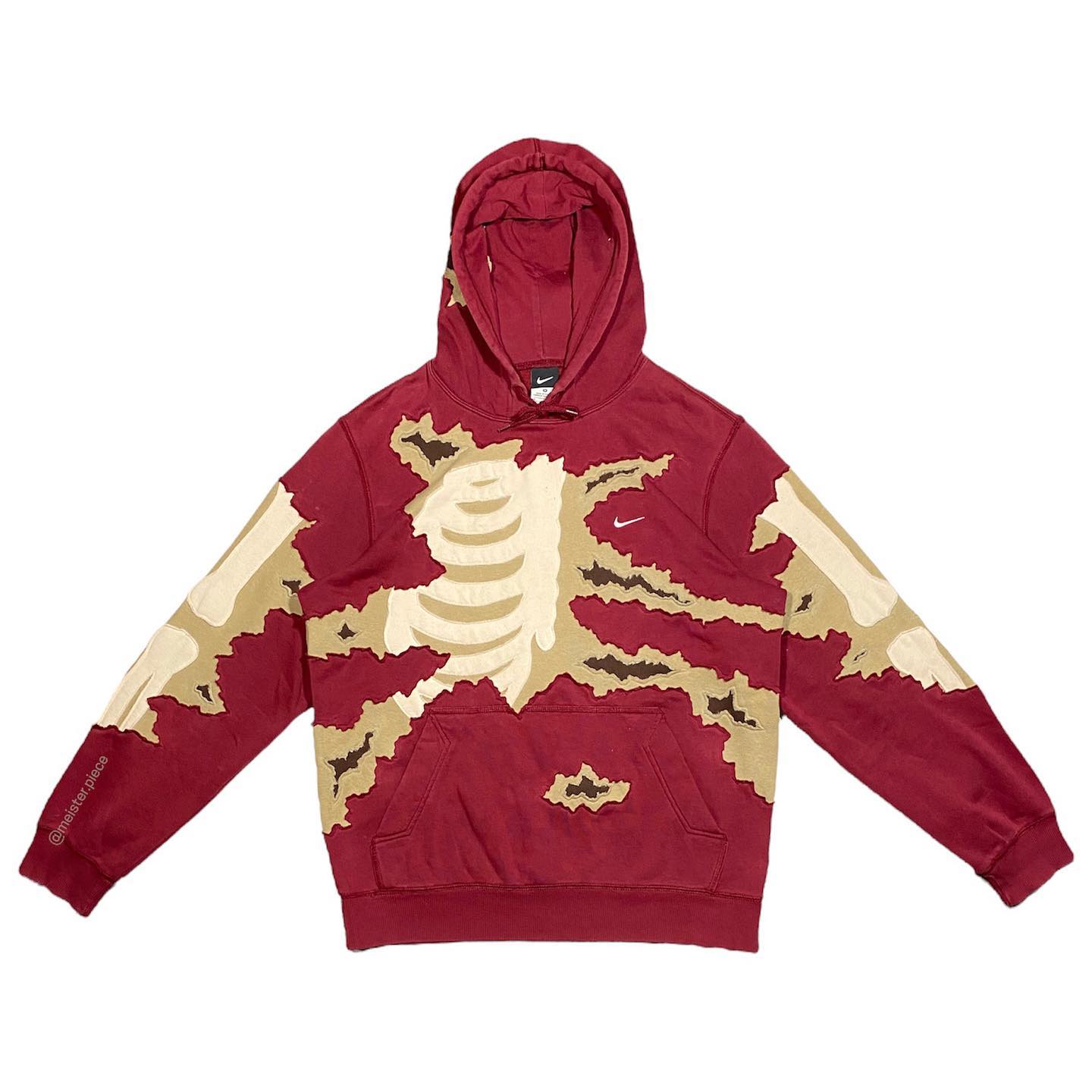 Reworked Nike Skeleton Inside Hoodie Red