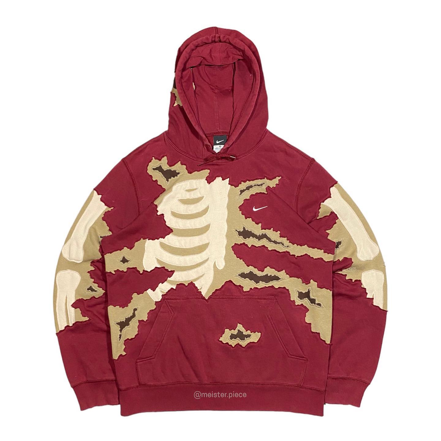 Reworked Nike Skeleton Inside Hoodie Red