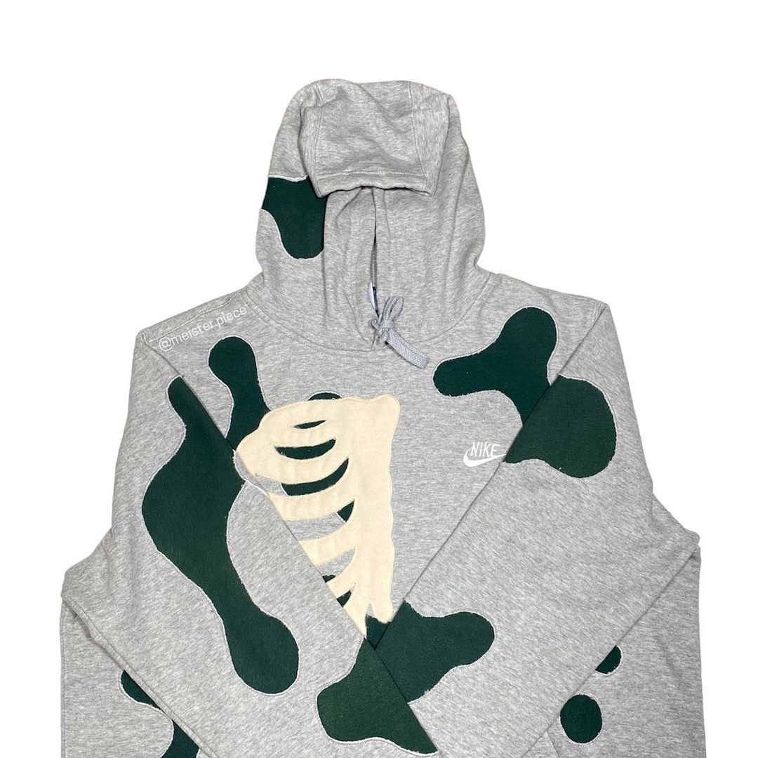 Reworked Nike Skeleton Inside Hoodie Gray