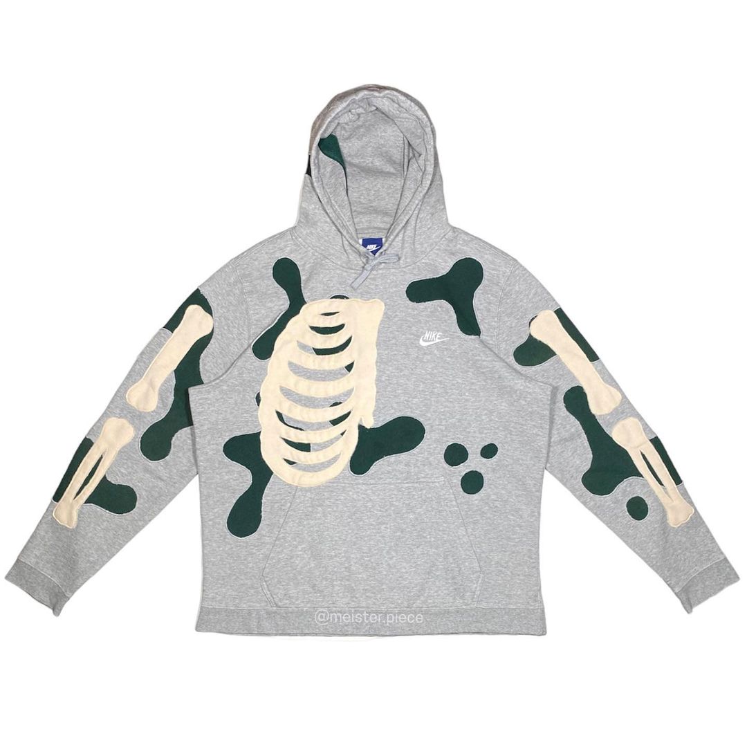 Reworked Nike Skeleton Inside Hoodie Gray