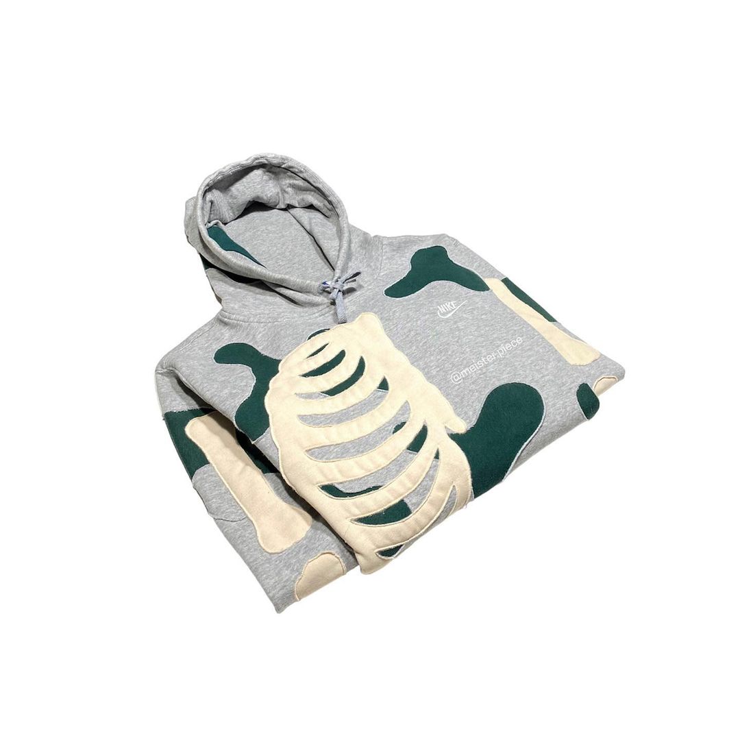 Reworked Nike Skeleton Inside Hoodie Gray