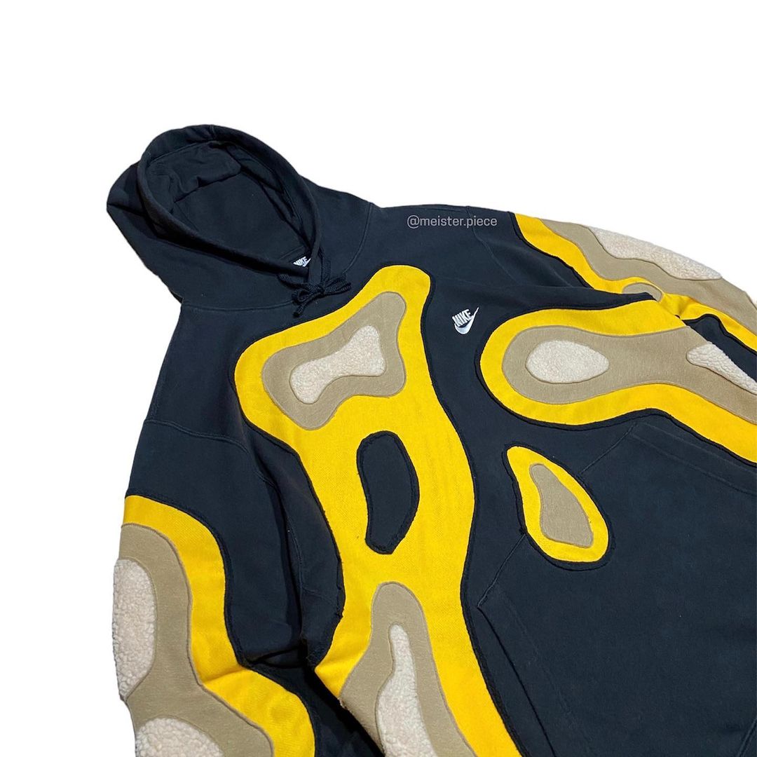 Reworked Nike Plasma Hoodie Black/Yellow