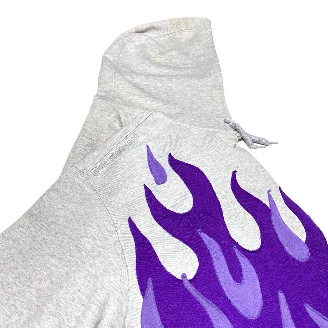 Reworked Nike Flames Hoodie Purple/White