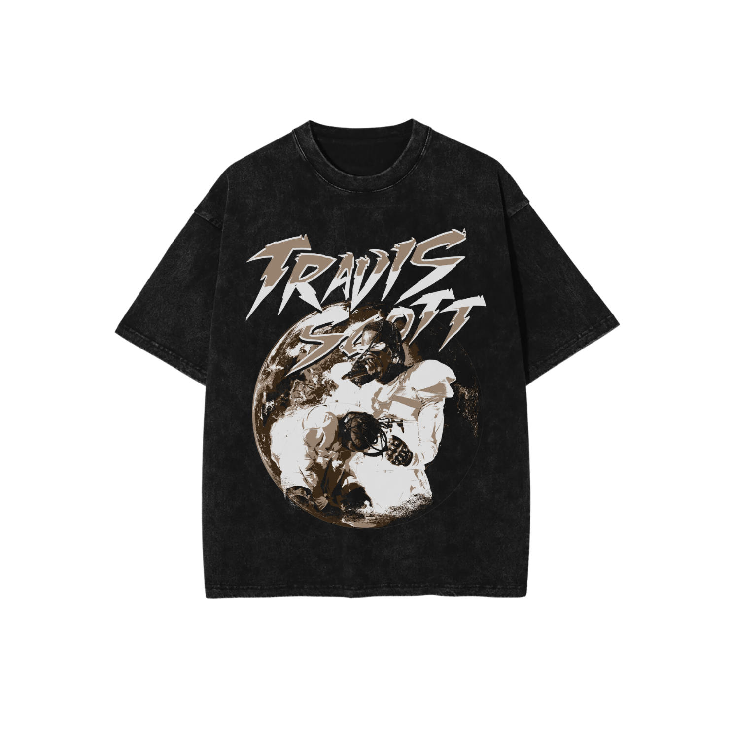 BLACK TRAVIS WORLD TEE