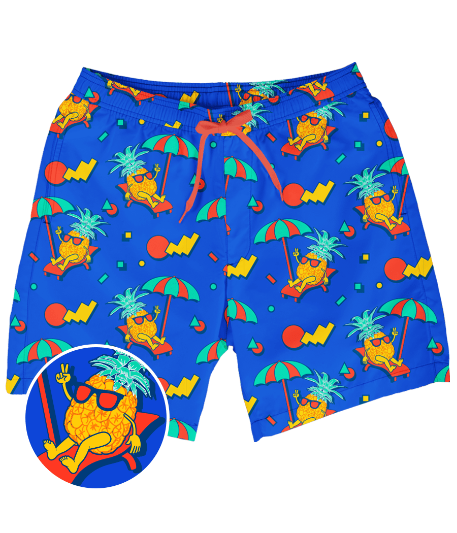 Poolside Pineapple Stretch Swim Trunks