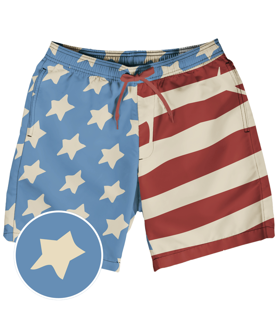 50/50 Flag Stretch Swim Trunks