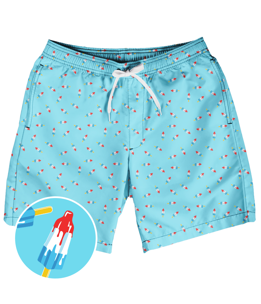 Patriotic Pops Stretch Swim Trunks