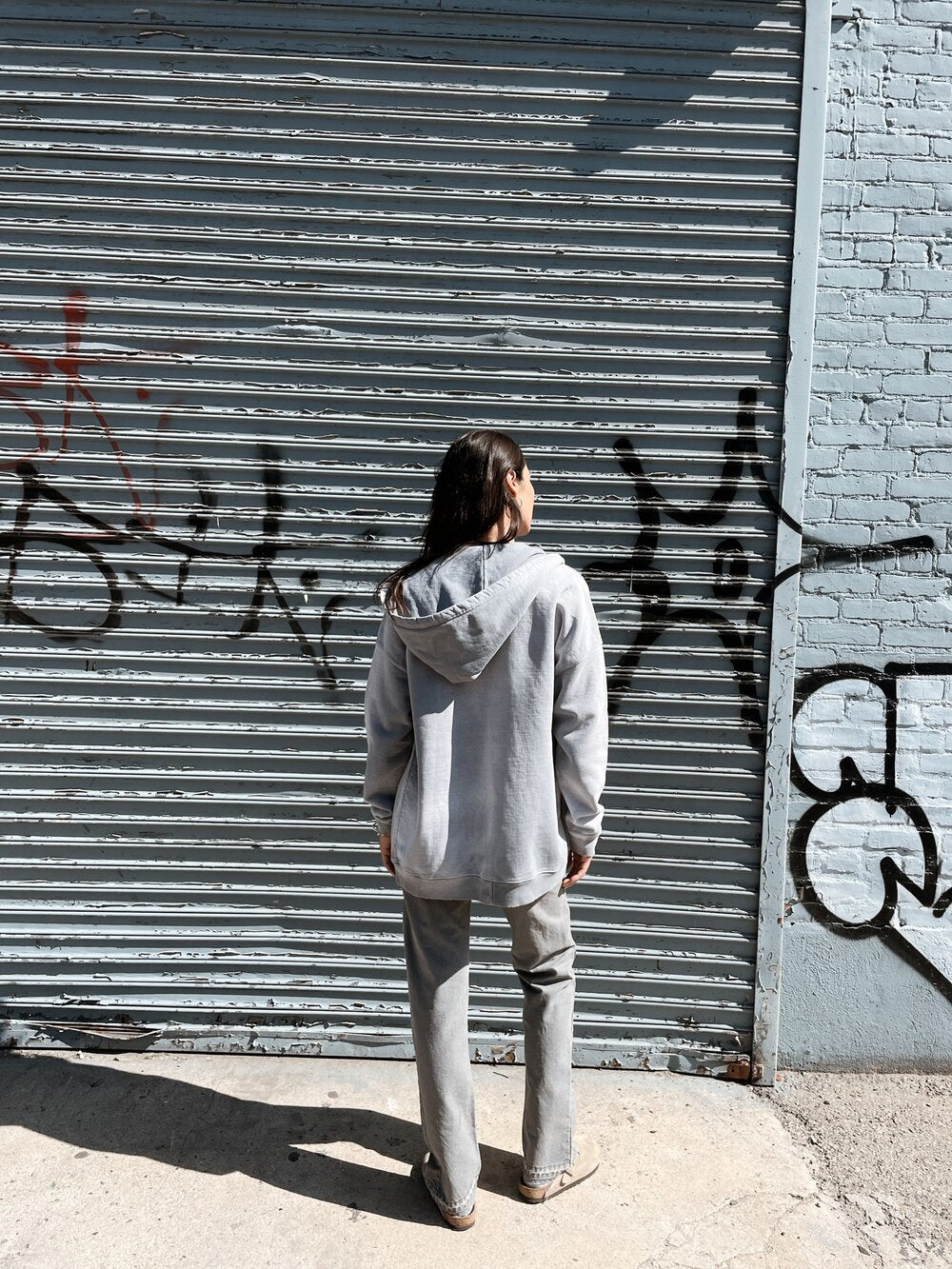 OVERSIZE ZIP-UP HOODIE AGED GREY