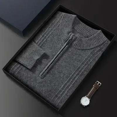 100% Cashmere Ribbed Half Zip