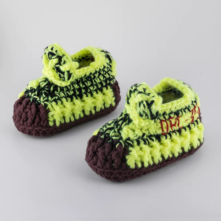 Icy Yellow Crochet Baby Shoes