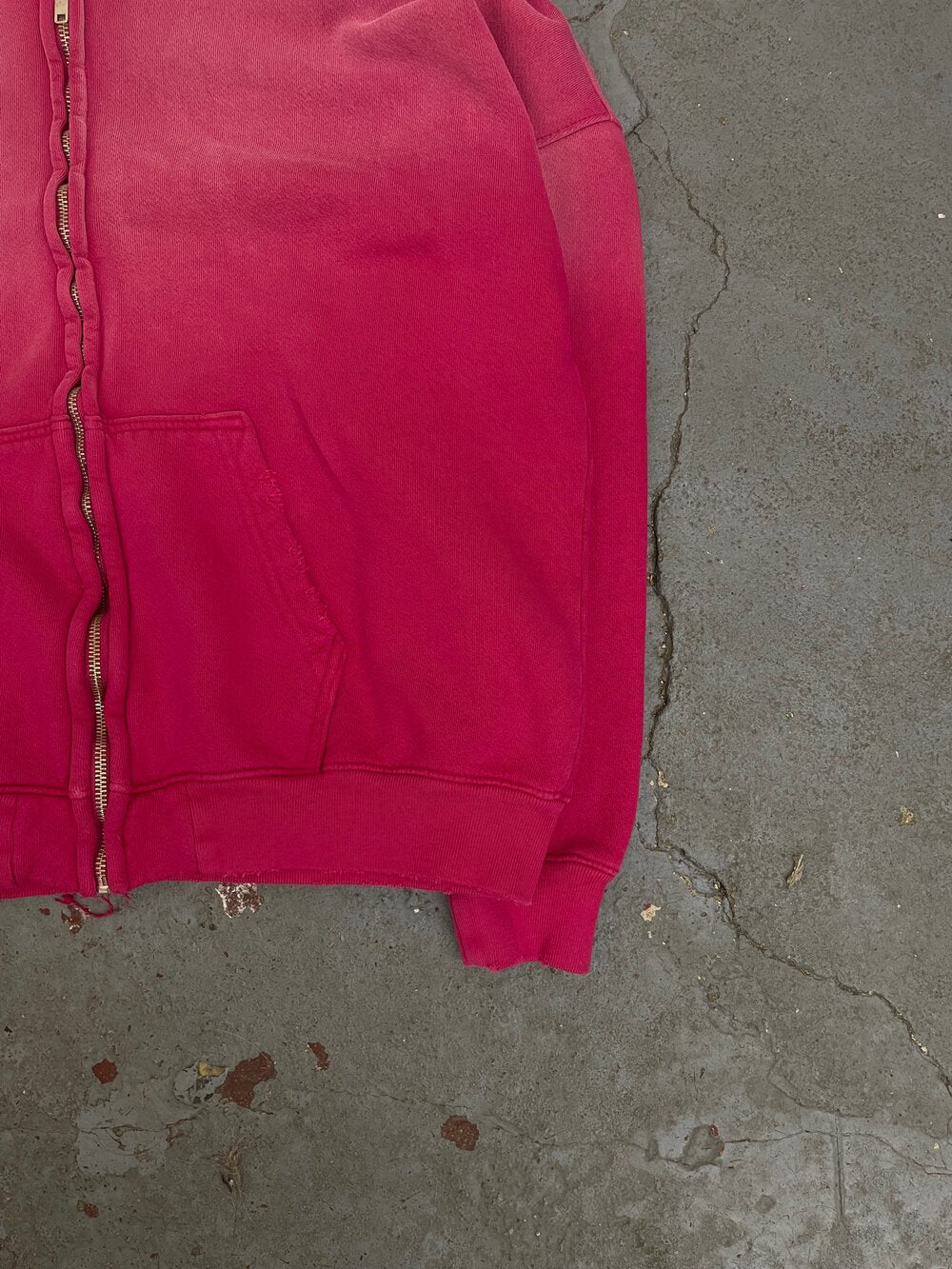 OVERSIZE ZIP UP HOODIE / AGED RED