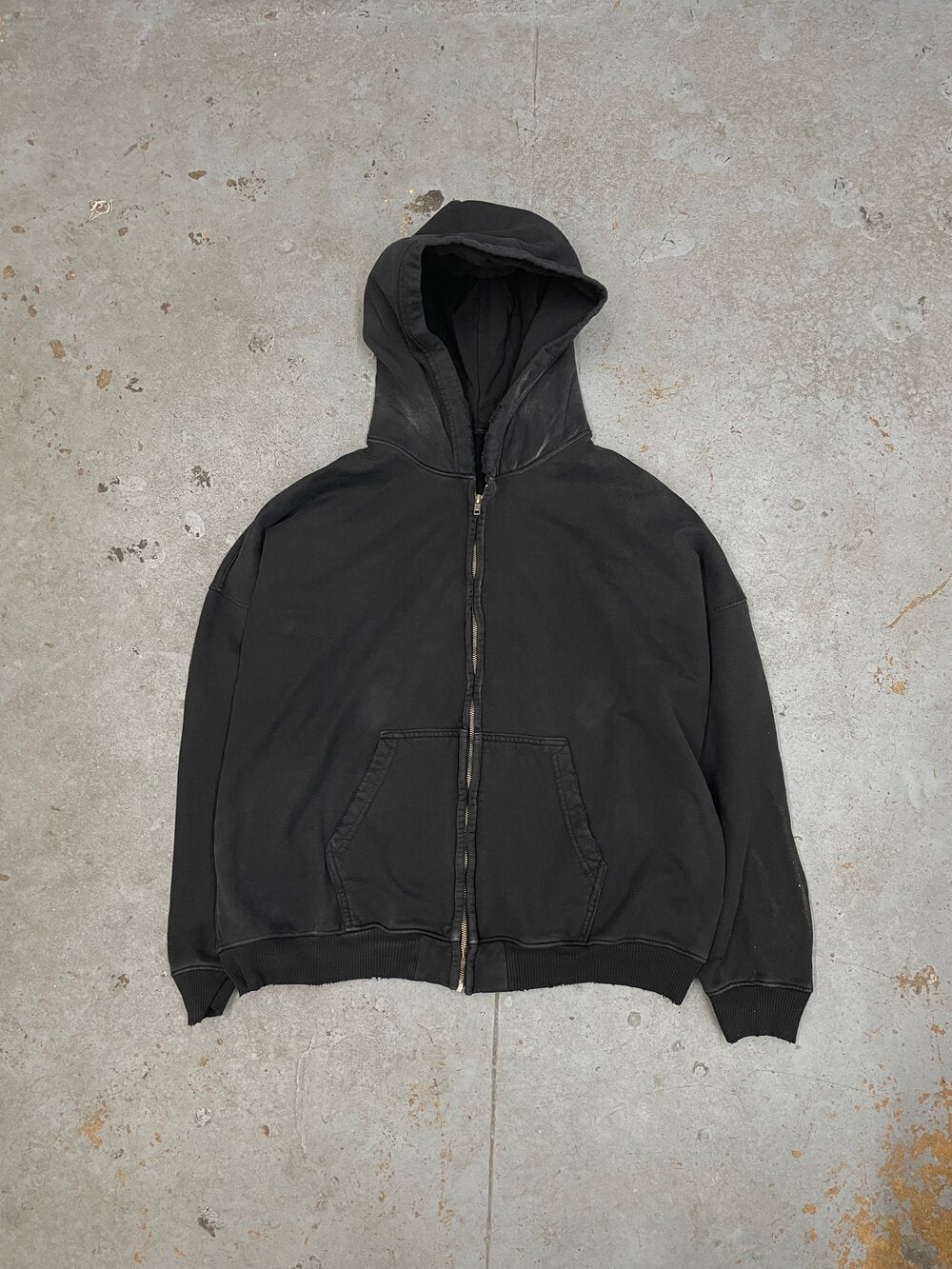 OVERSIZE ZIP-UP HOODIE AGED BLACK