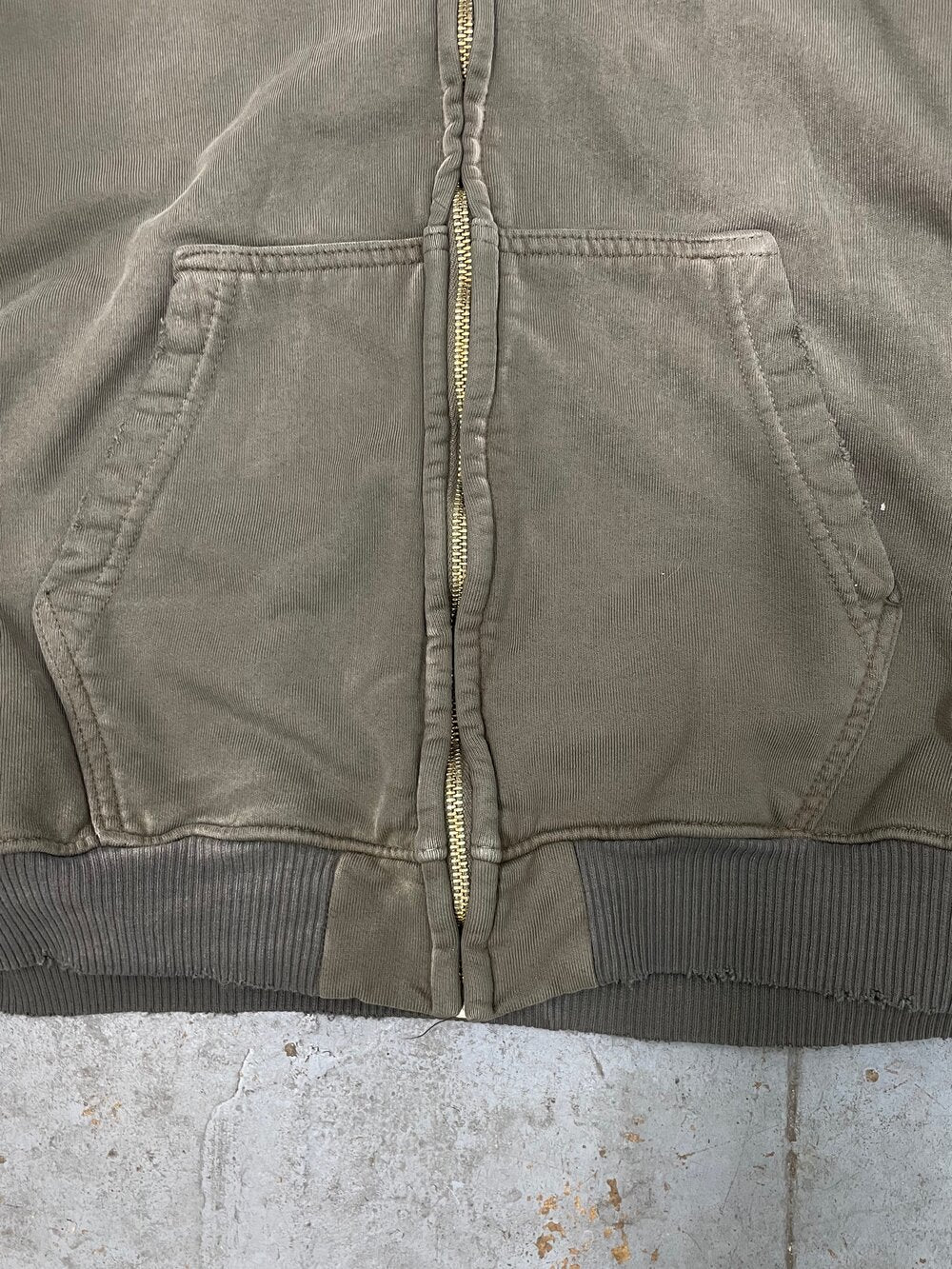 OVERSIZE ZIP-UP HOODIE AGED OLIVE GREEN