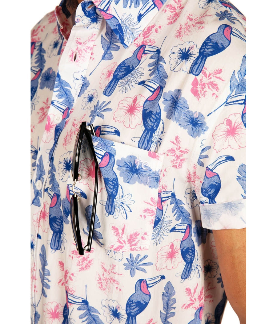 Men's Toucan Tango White Hawaiian Shirt