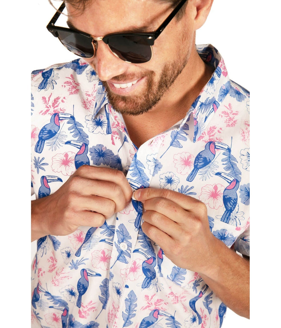 Men's Toucan Tango White Hawaiian Shirt