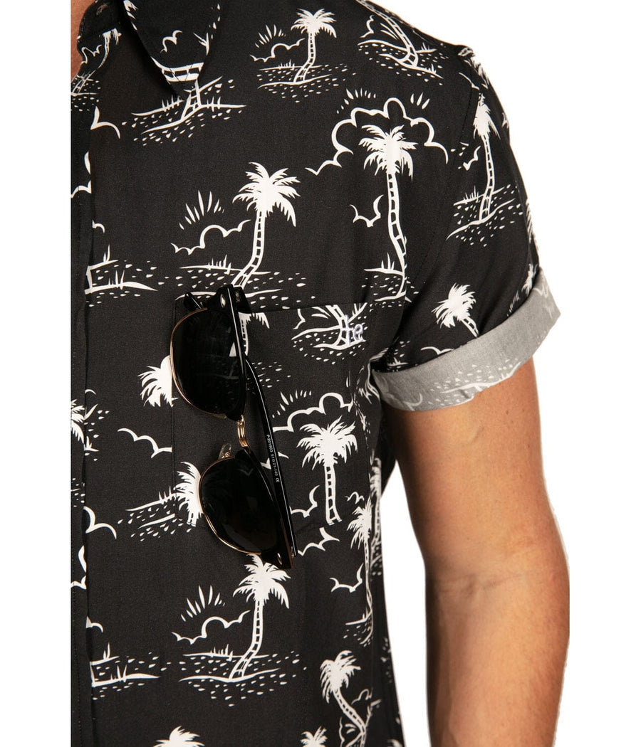 Men's Monochrome Moonlight Hawaiian Shirt