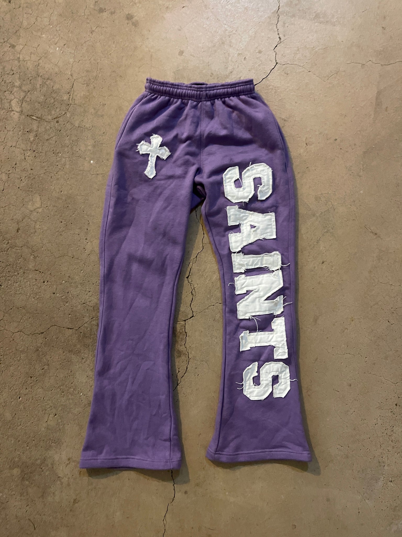 PURPLE FLARED SWEATPANTS