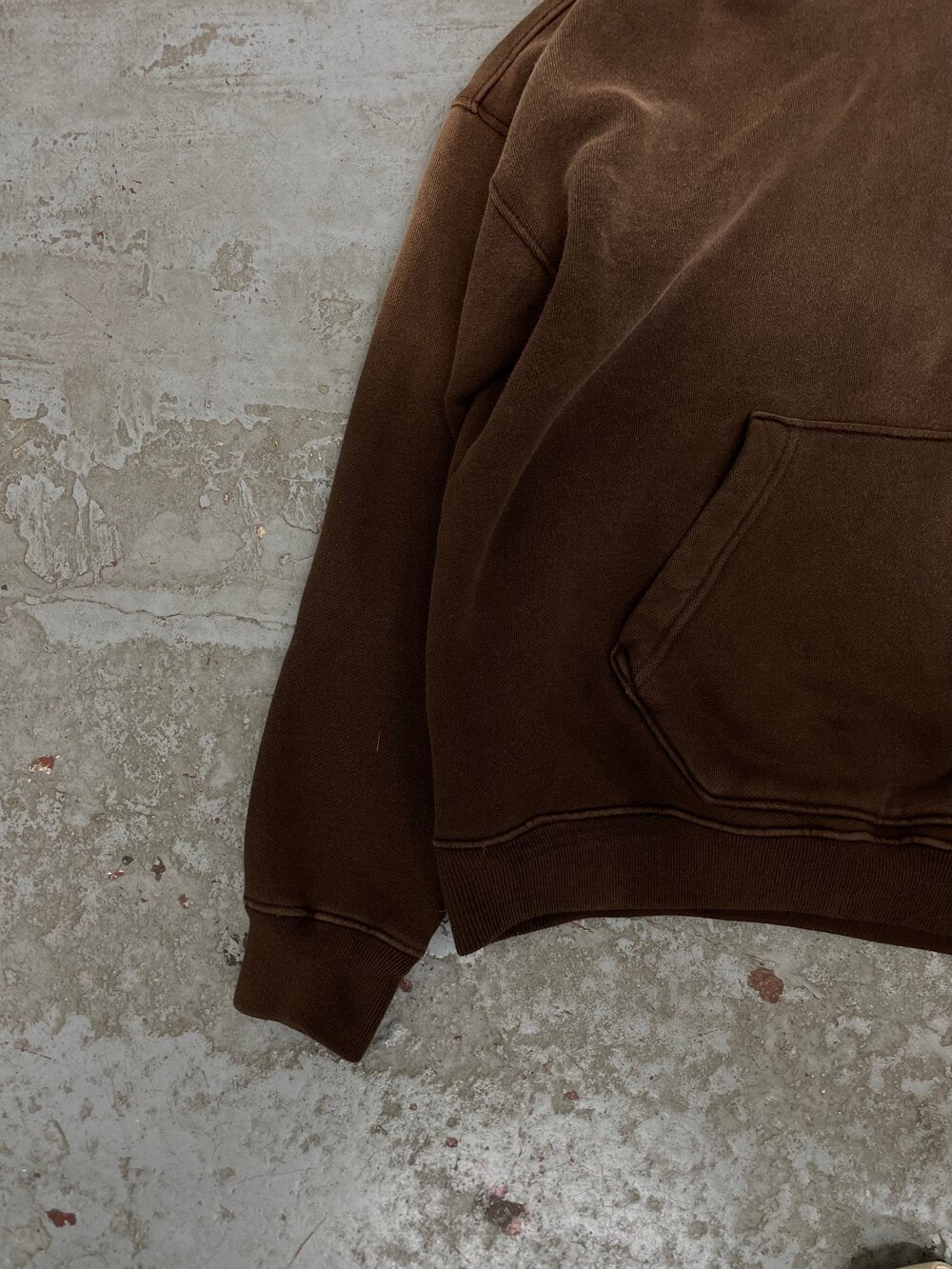 OVERSIZED CROP HOODIE AGED DARK BROWN