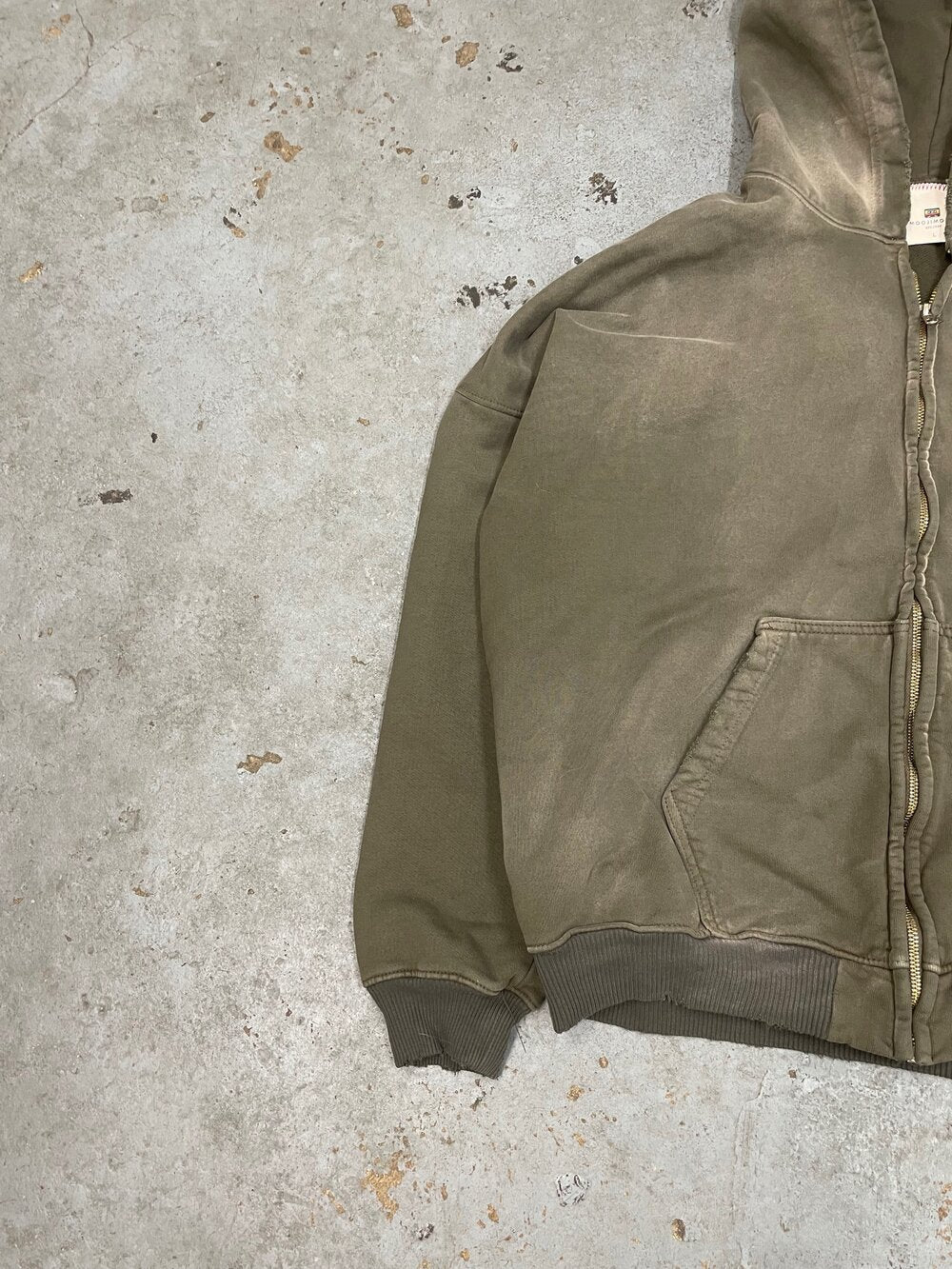 OVERSIZE ZIP-UP HOODIE AGED OLIVE GREEN