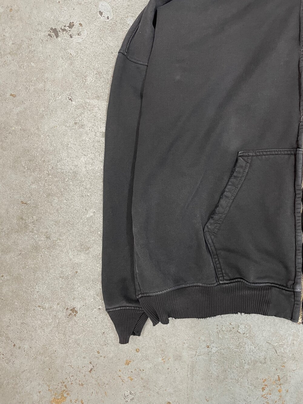 OVERSIZE ZIP-UP HOODIE AGED BLACK