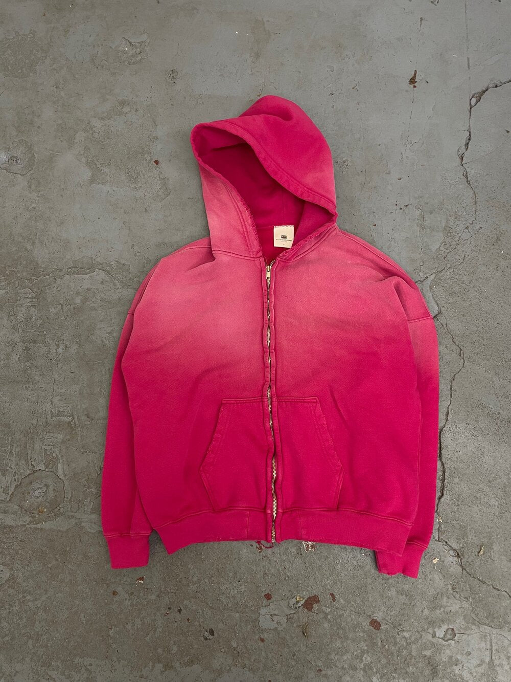 OVERSIZE ZIP UP HOODIE / AGED RED