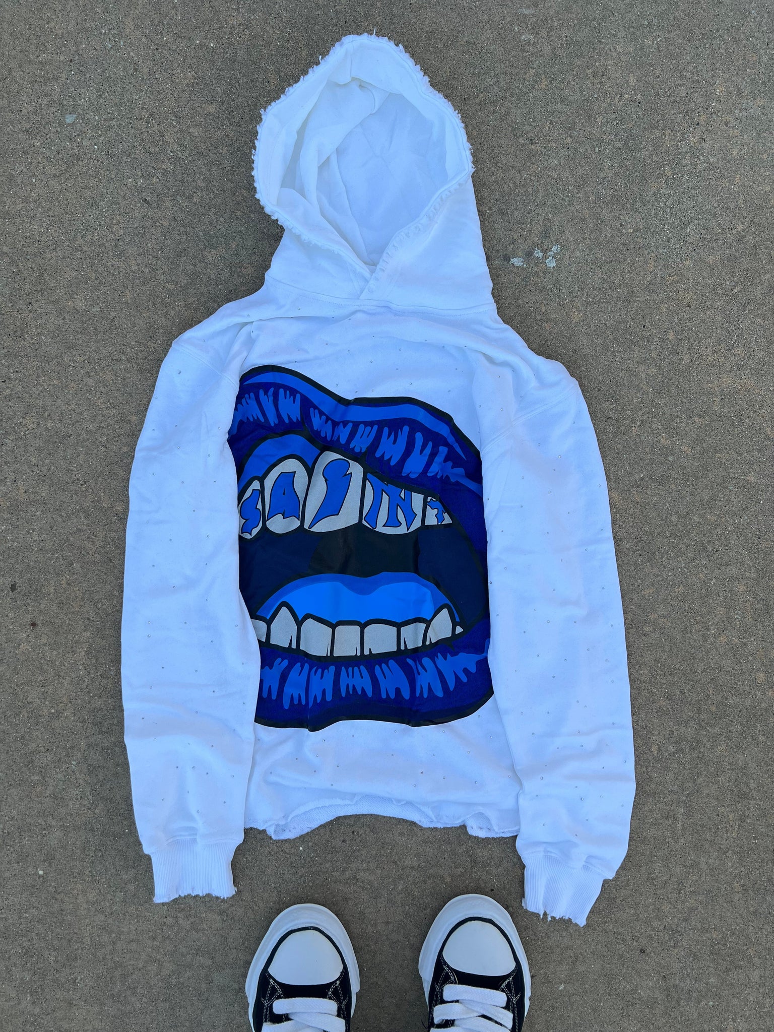 Flawless Saint Hoodie - White & Blue