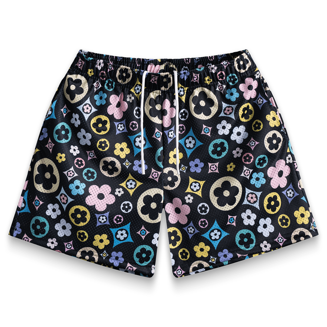 Rainbow Flower Shorts