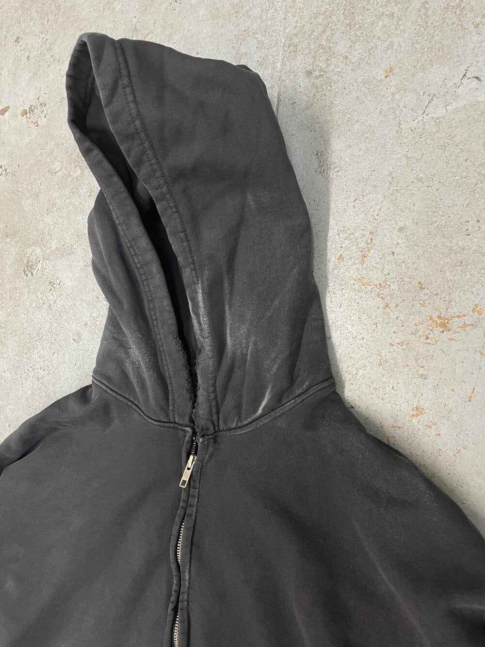 OVERSIZE ZIP-UP HOODIE AGED BLACK