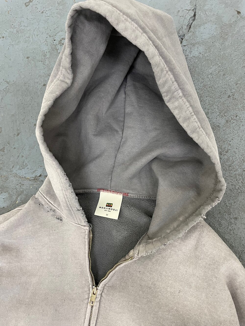 OVERSIZE ZIP-UP HOODIE AGED GREY