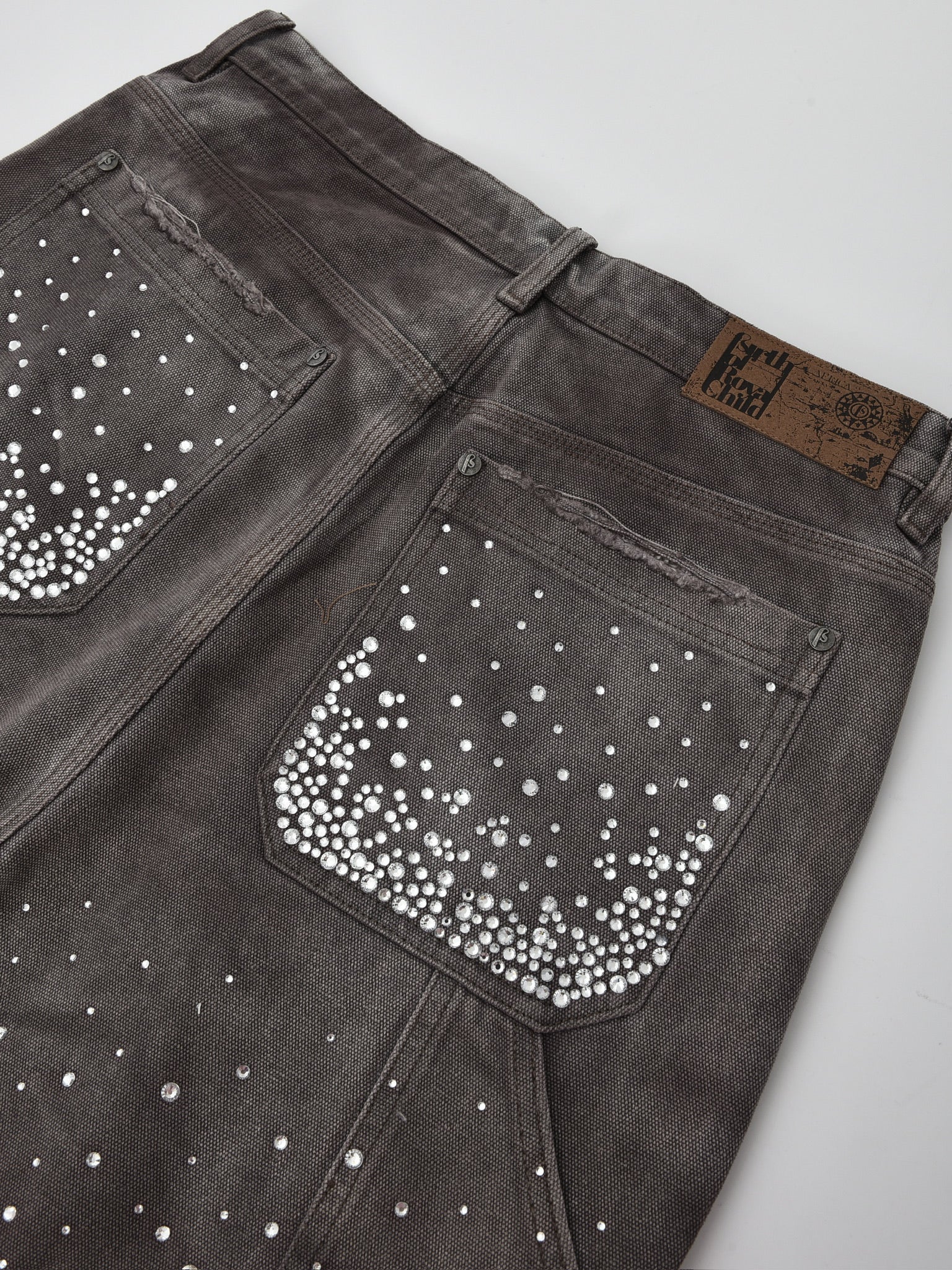 Redial 20k Diamond Jorts in Washed Brown