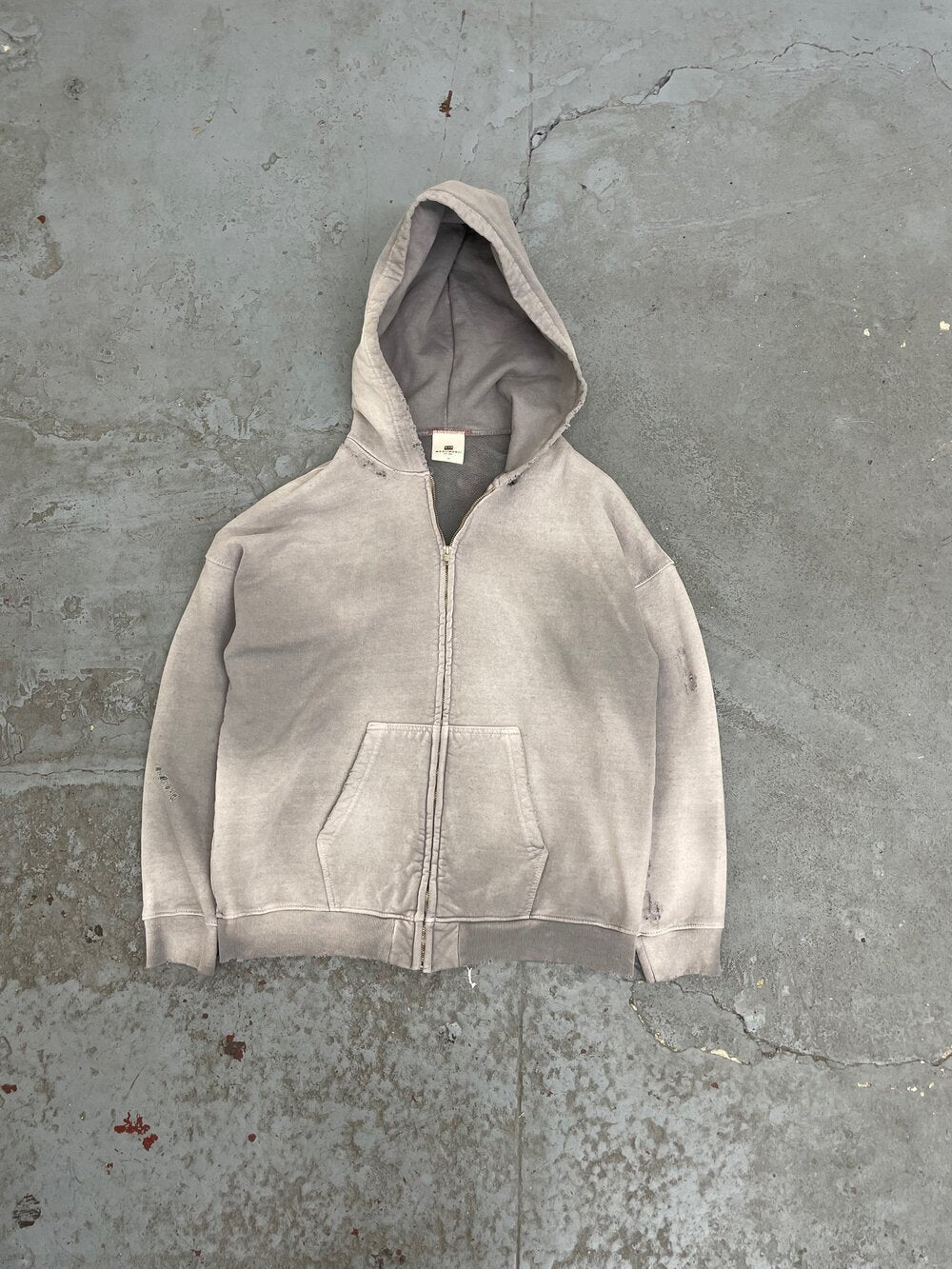 OVERSIZE ZIP-UP HOODIE AGED GREY