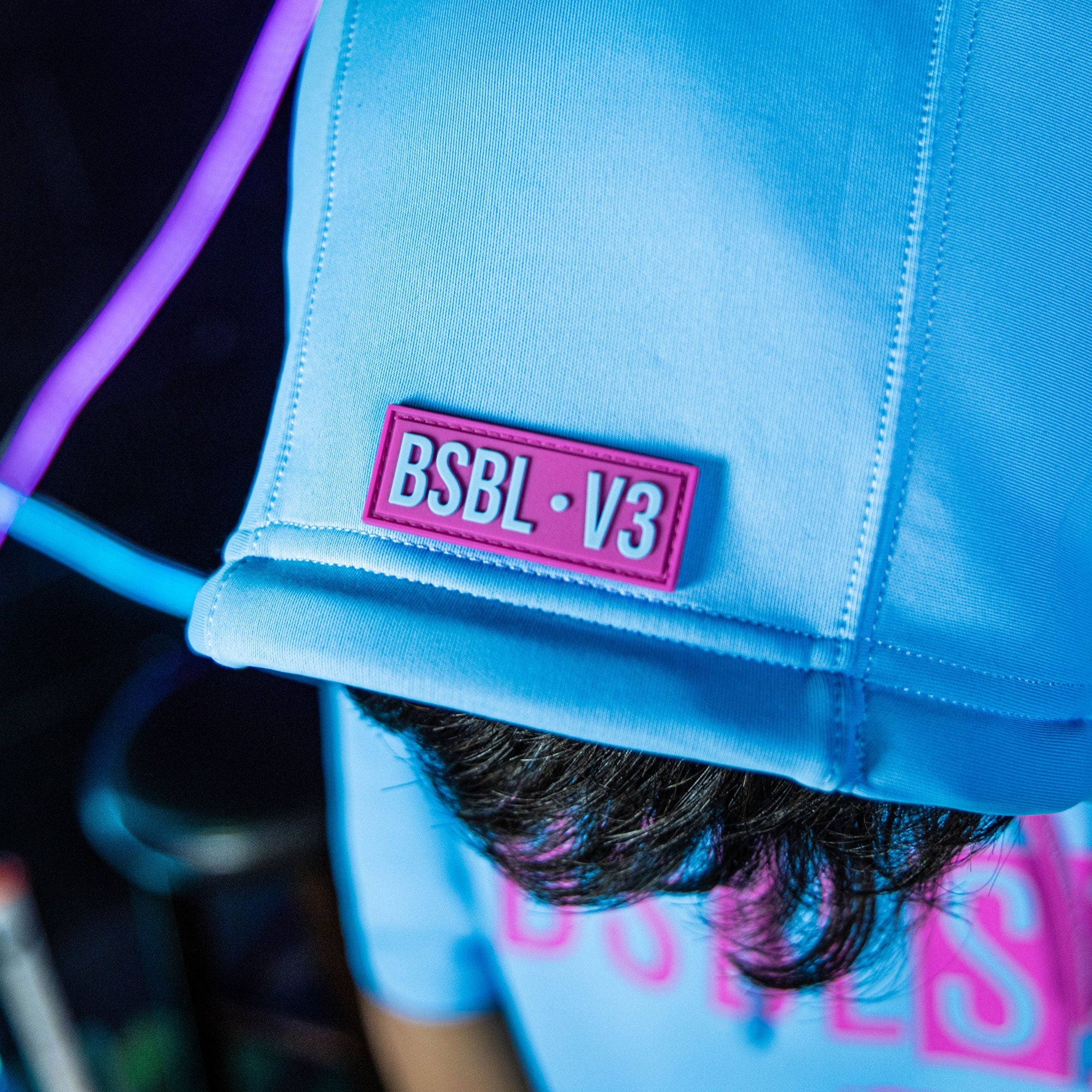 BSBL-SZN Youth Short Sleeve Hoodie V3 Cotton Candy Blue