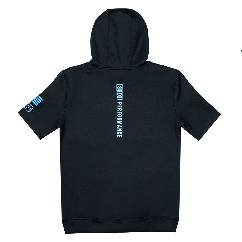 BSBL-SZN Short Sleeve Hoodie V3 Black/Light Blue