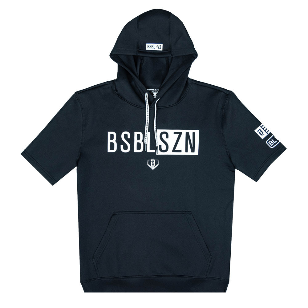 BSBL-SZN Short Sleeve Hoodie V3 Black/White