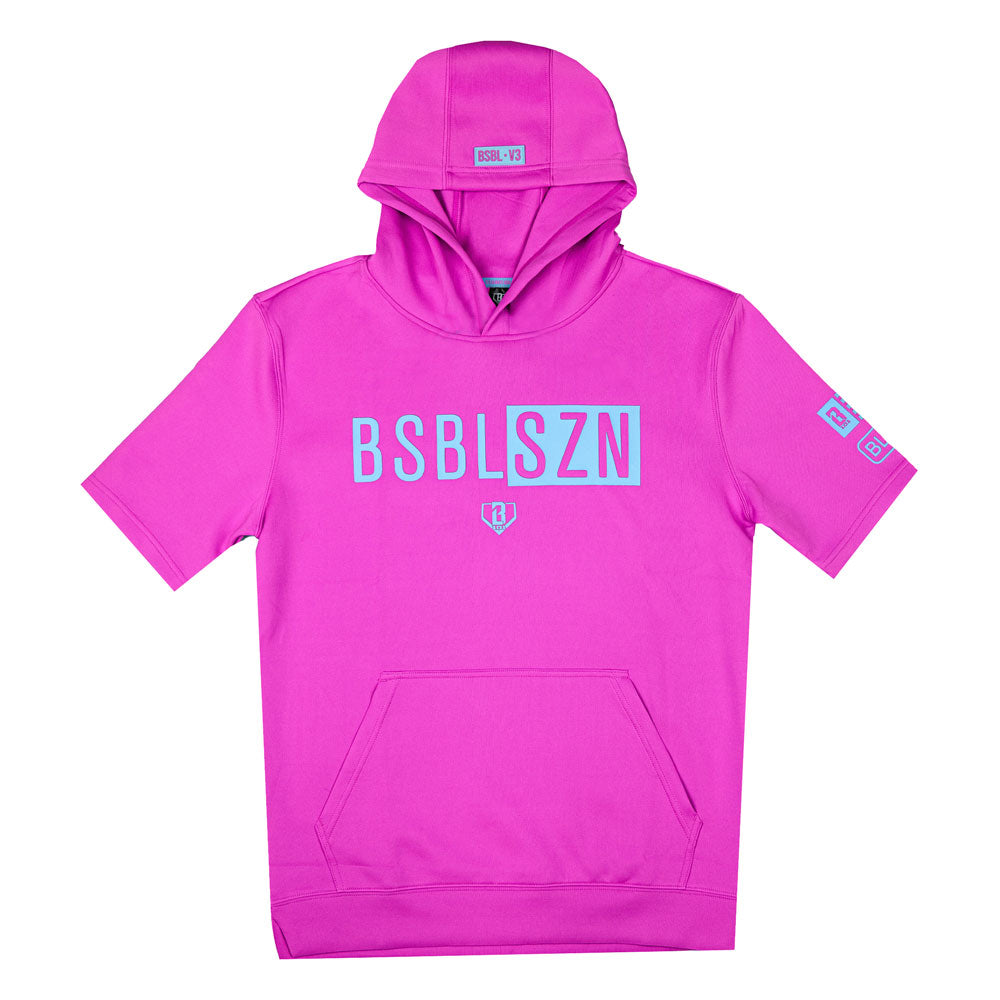 BSBL-SZN Youth Short Sleeve Hoodie V3 Cotton Candy Pink