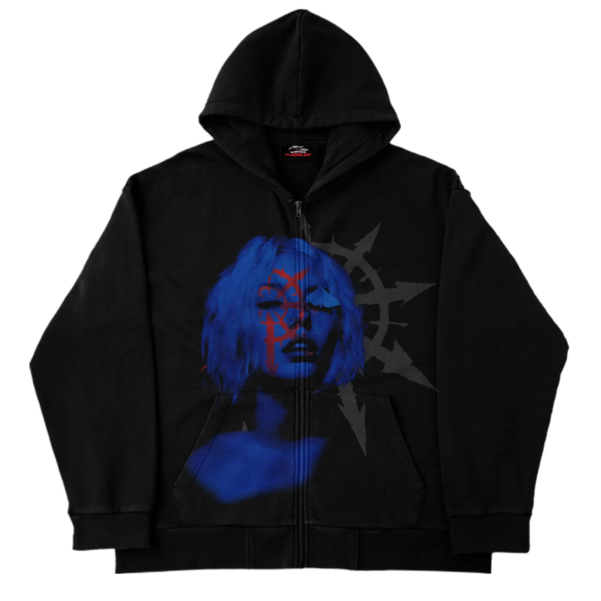 Blue Butterfly Zip Up