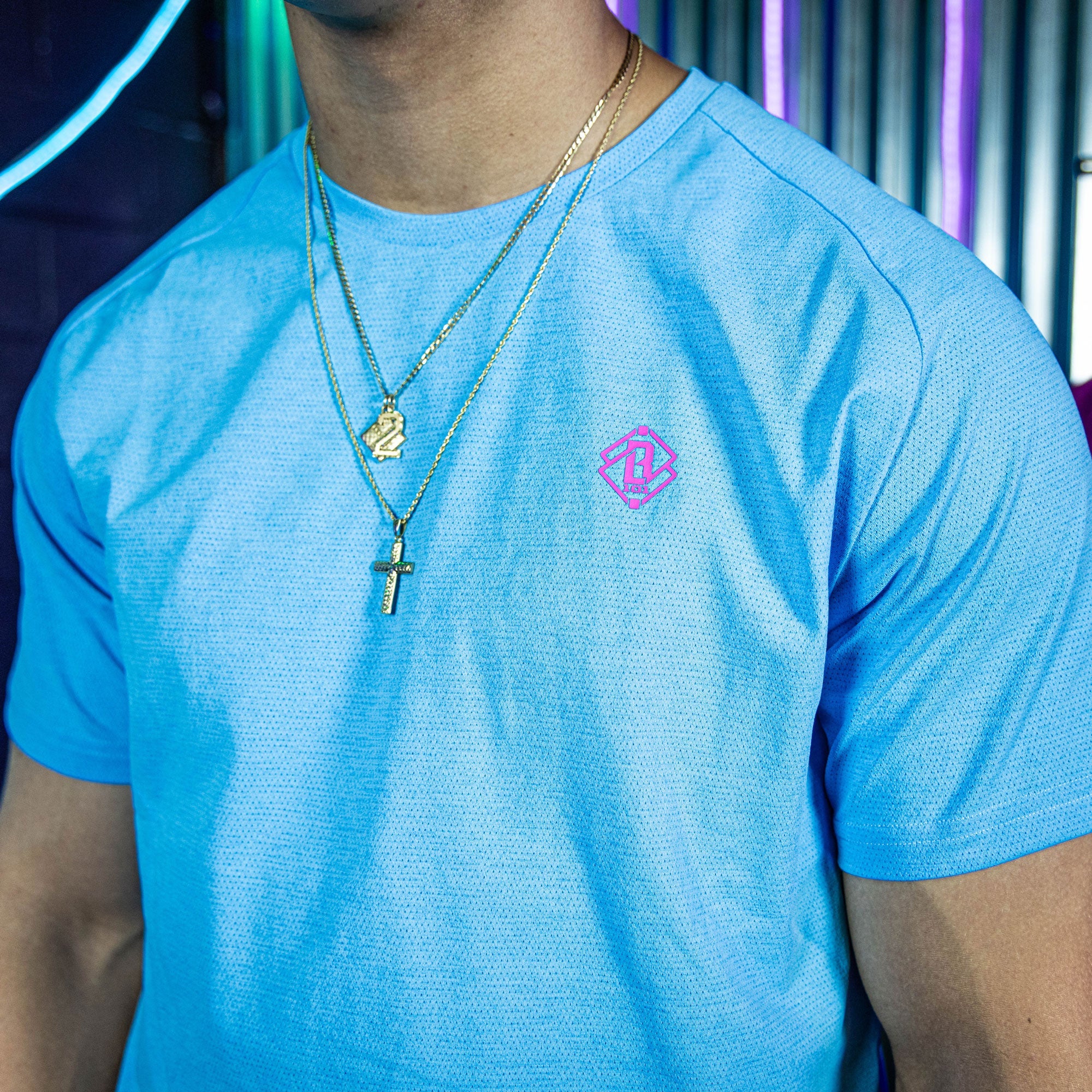 Diamond Tech Tee - Cotton Candy Blue