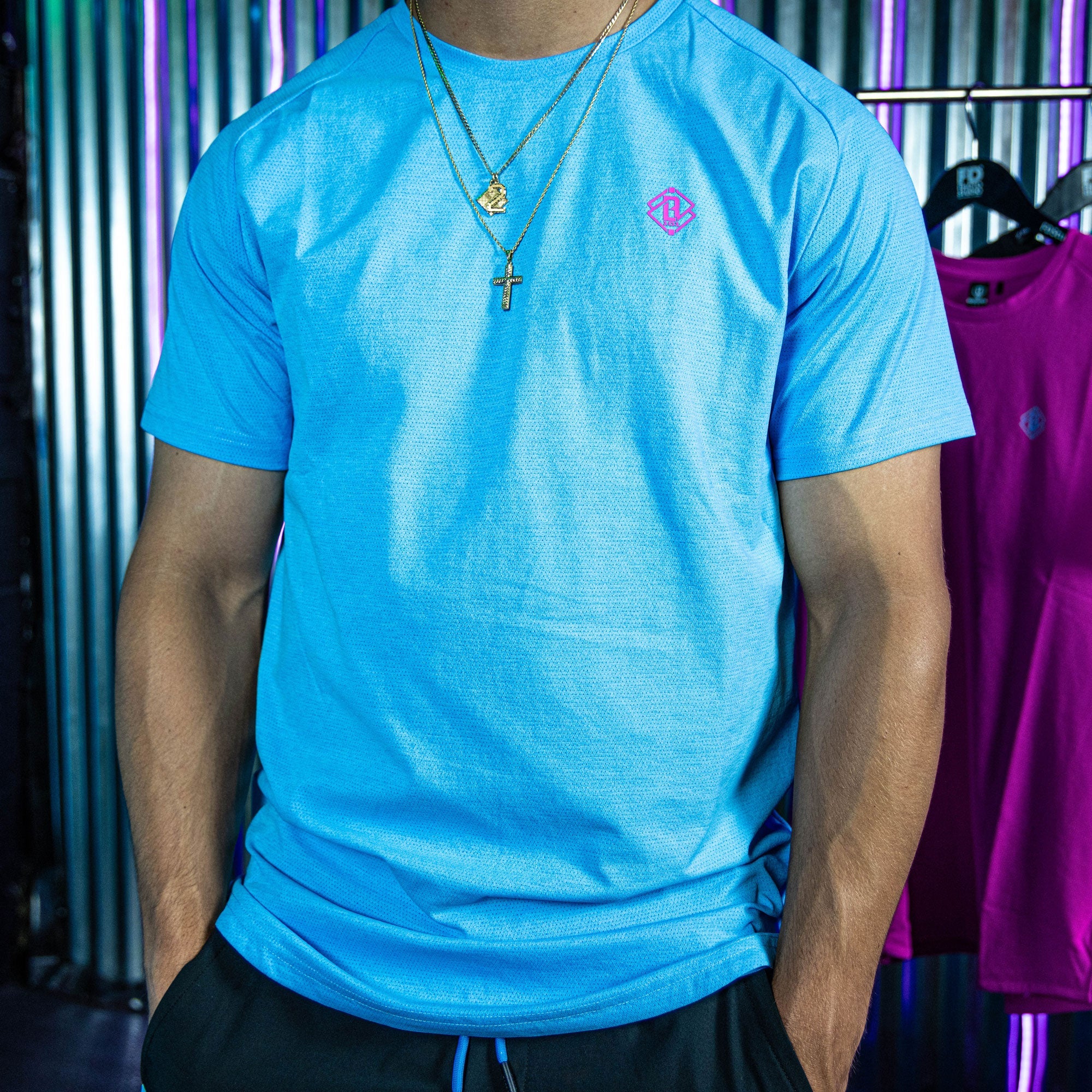 Diamond Tech Tee - Cotton Candy Blue