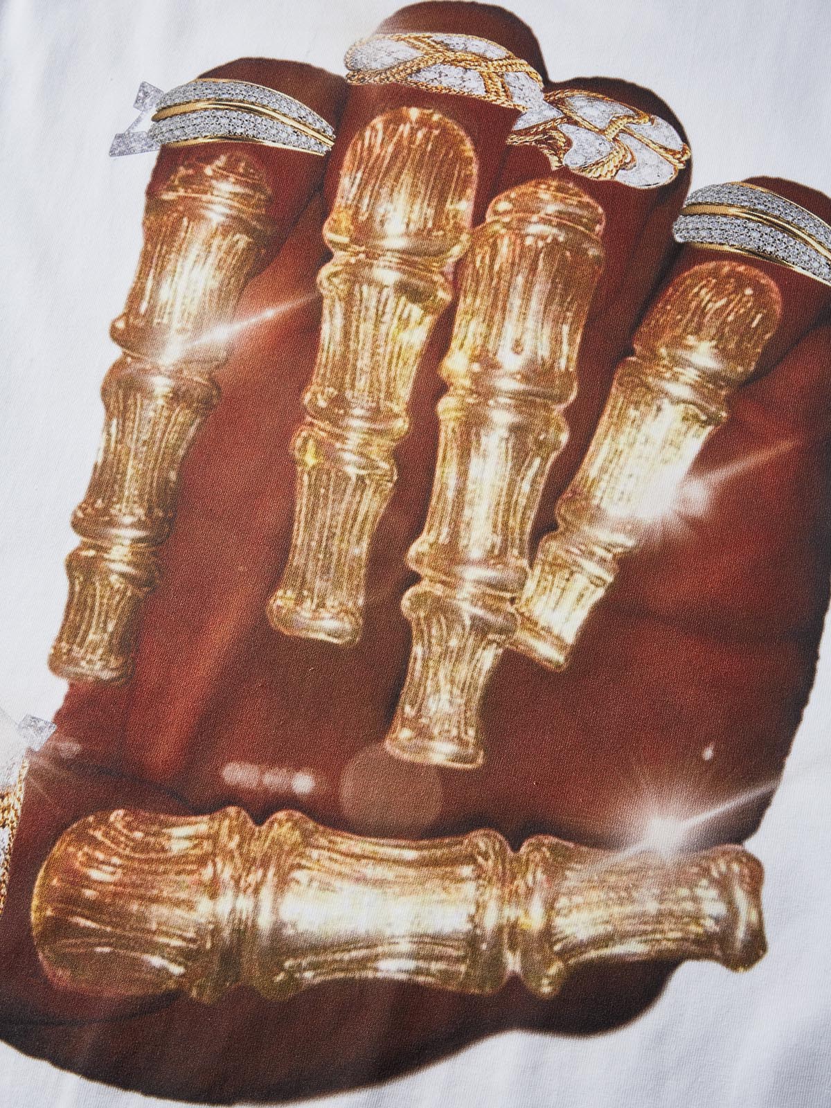 Golden Bone Nail Print T-shirt