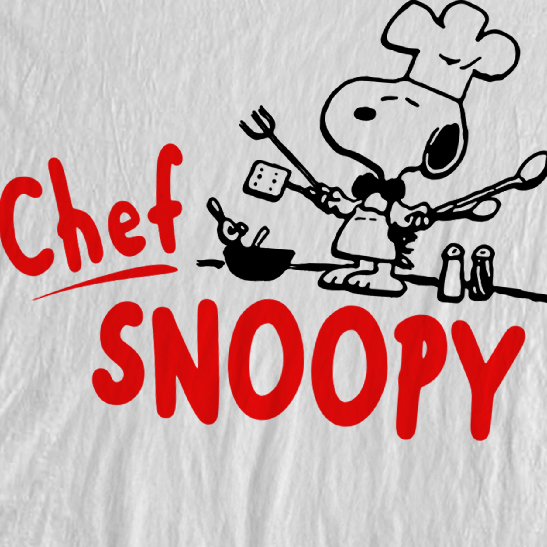 CHEF SNOOPY COOKING HEAVYWEIGHT WHITE T-SHIRT