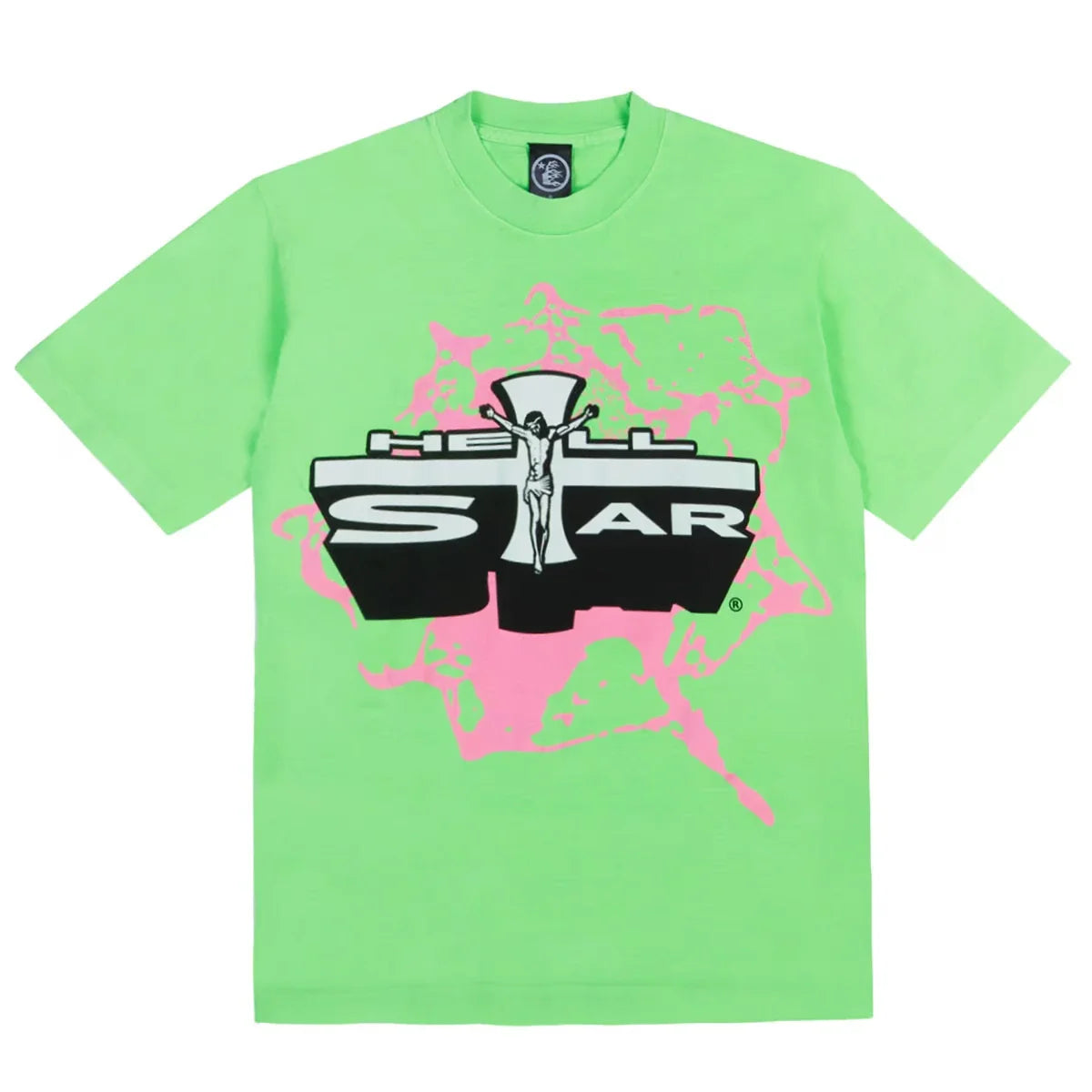 Jesus Emblem Tee Lime Green