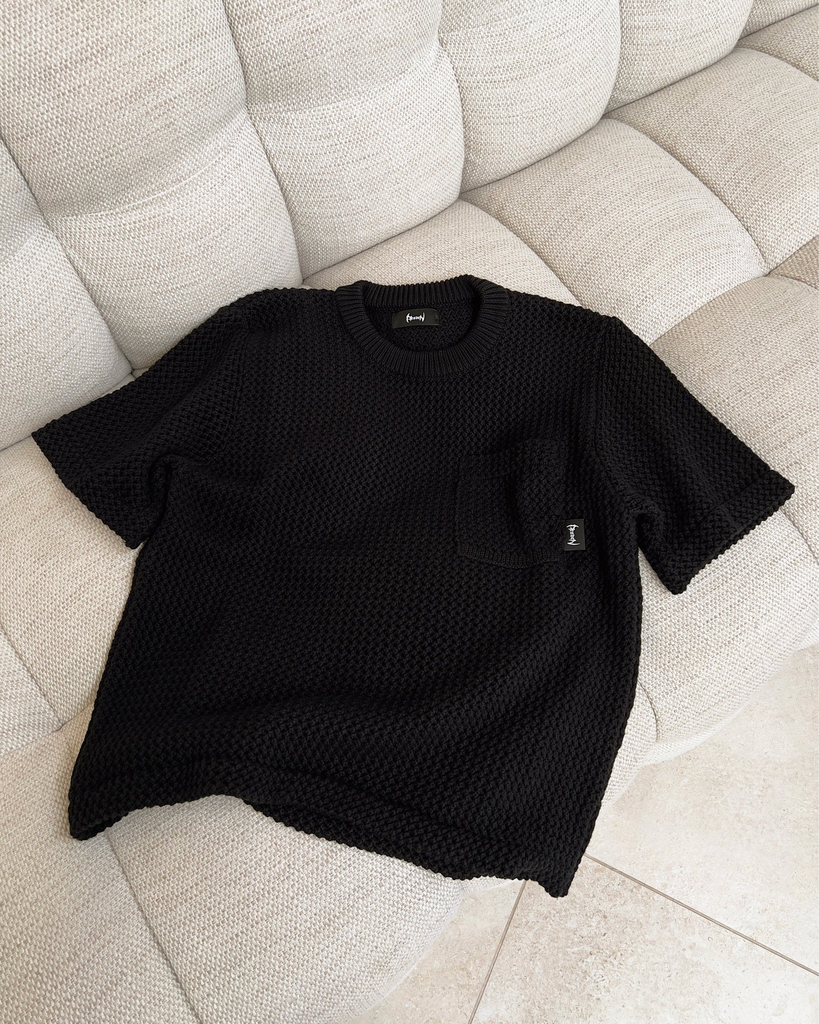 Black Knitted T-Shirt