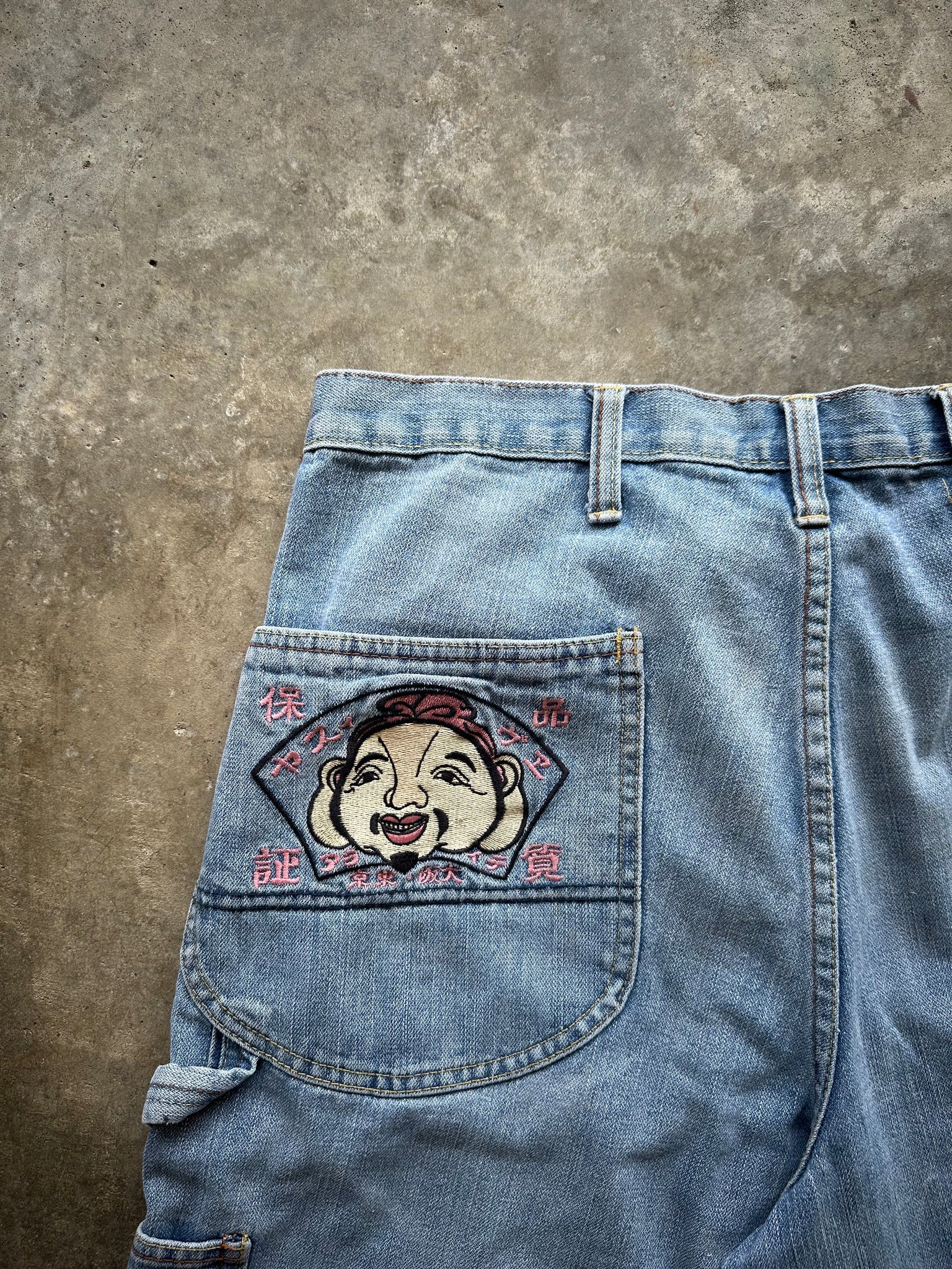 (34) Evisu Embroidered Denim Shorts