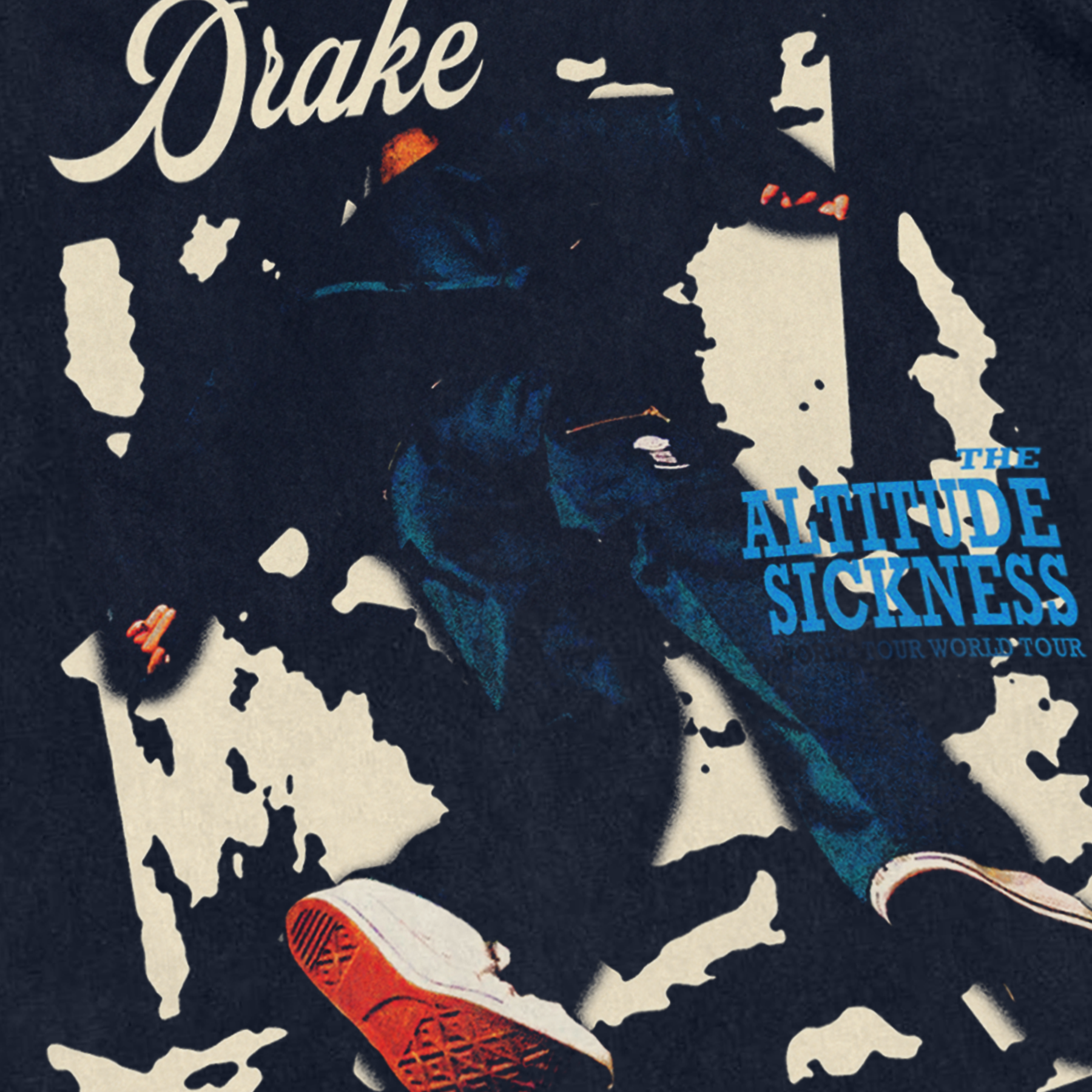 DRIZZY 'ALTITUDE SICKNESS TOUR' '22 MERCH HEAVYWEIGHT BLACK T-SHIRT