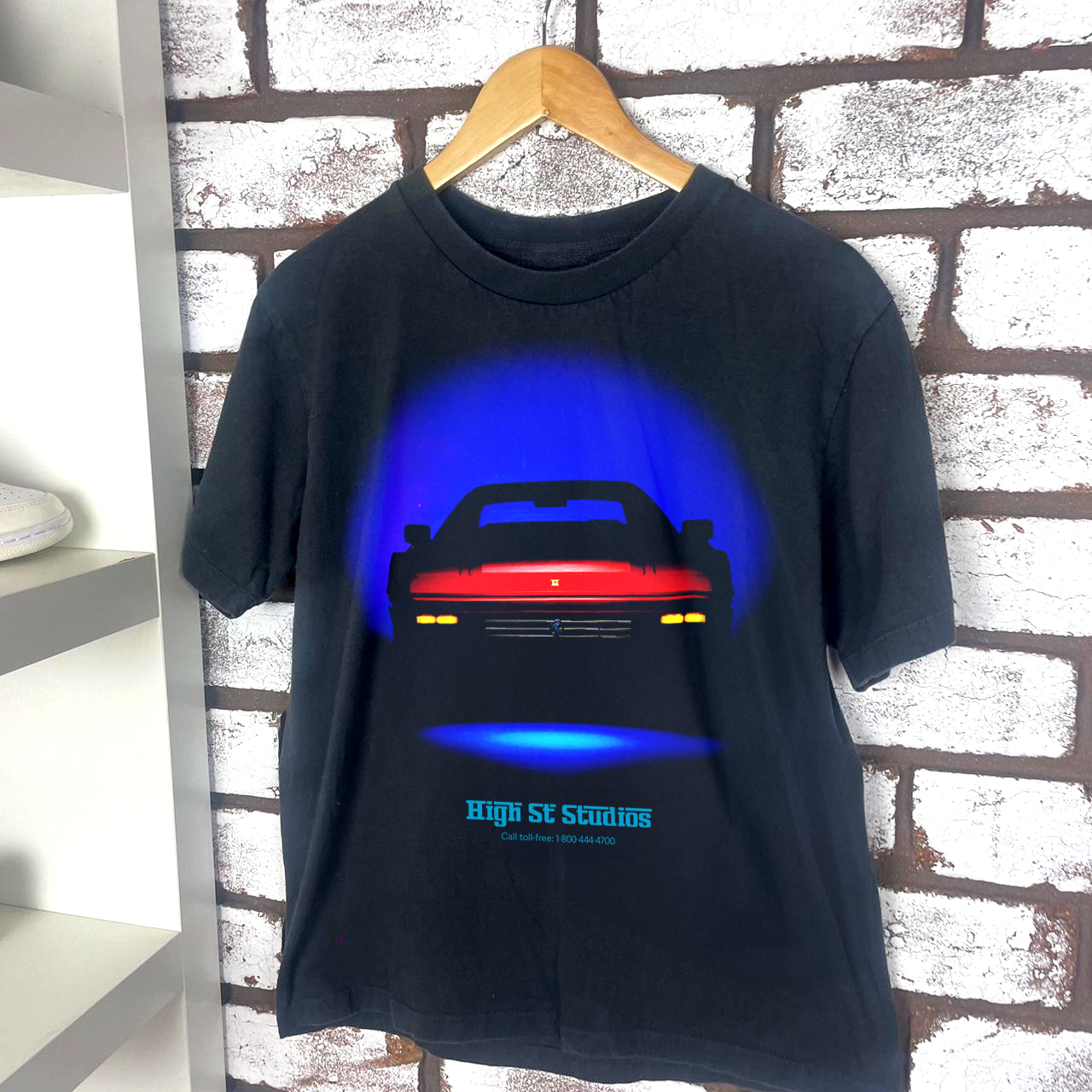 HIGH ST RETRO GLOW HEAVY WEIGHT BLACK T-SHIRT