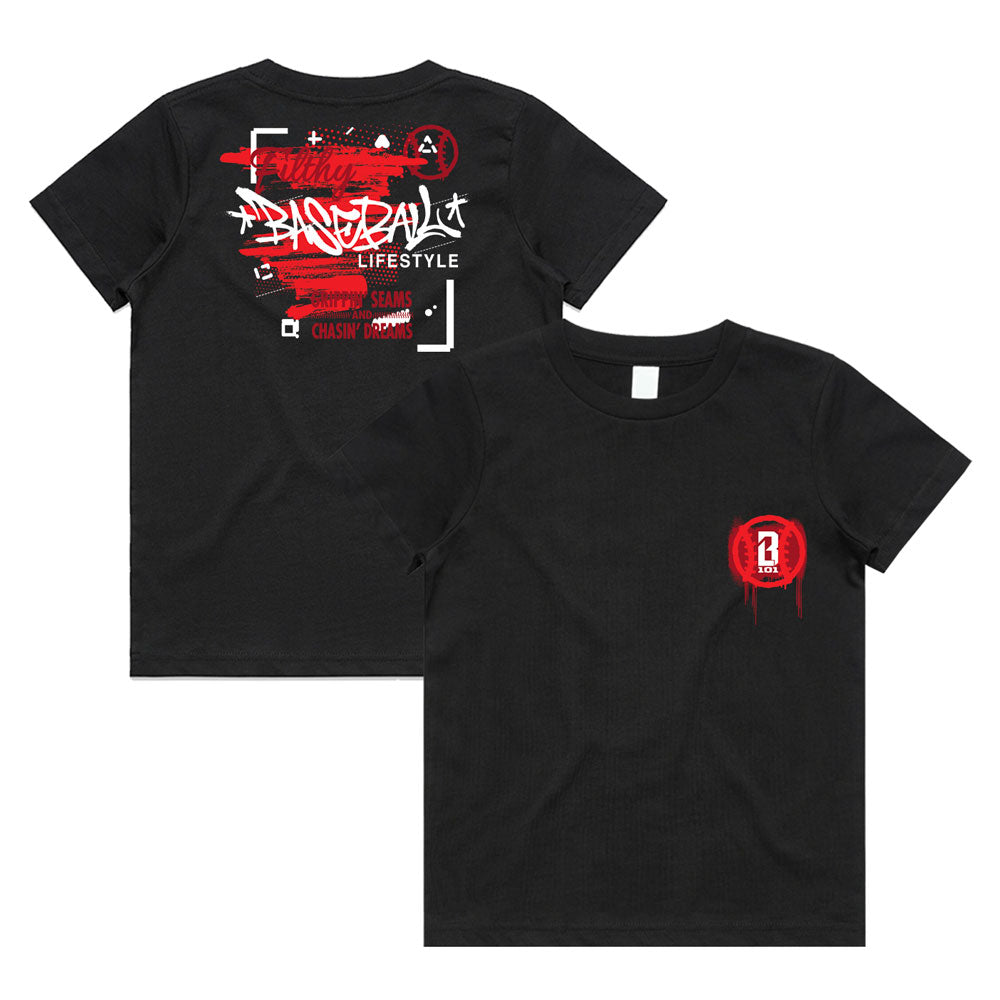 Graffiti Youth Tee - Black/Red