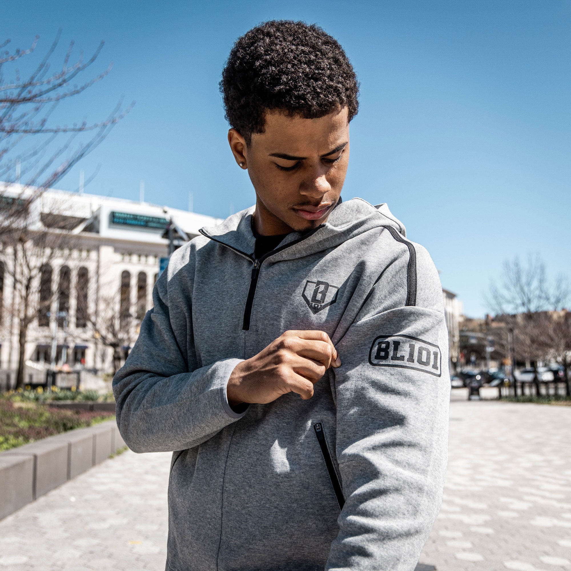 Game Day 1/4 Zip Hoodie - Gray/Black